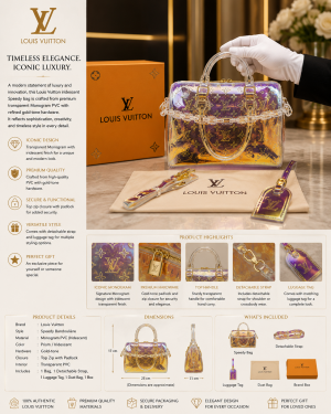 LOUI.S VUITTON MONOGRAM TRANSPARENT PREMIUM TRAVEL DUFFLE BAG