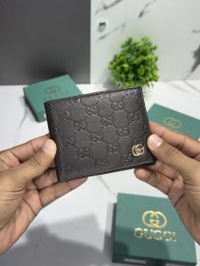 Gucc_i G-068 brown monogram design wallet with og box 