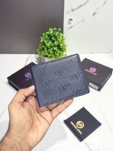 Mk-061 blue monogram design wallet with og box 