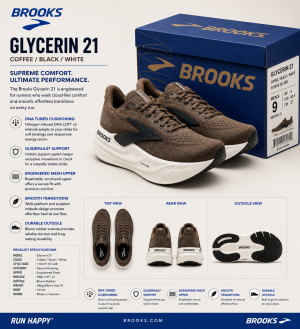 BROOKS GLCEERIN MAX RUNNING BROWN FIX