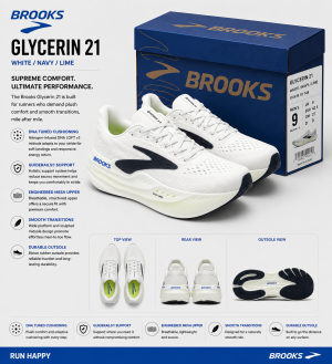 BROOKS GLCEERIN MAX RUNNING WHITE GREEN FIX 