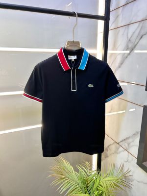 Lacost Black Polo Premium Collar Neck T-shirt F3935-B2