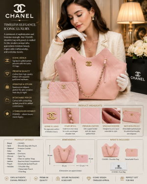 CHANEEL PINK LAMBSKIN TOTE BAG PREMIUM WITH EXTRA POUCH & DUST 