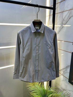 Burberr  Grey Premium Oxford Lycra Shirt With Brand Box Packing And Carry Bag F3535-GY
