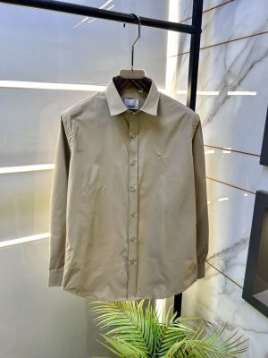 Burberr  Beige Premium Oxford Lycra Shirt With Brand Box Packing And Carry Bag F3535-BE