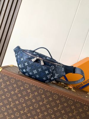 Louuis Vuitton Rush Navy Blue Bumbag Monogram Heritage With OG Box & Dust Cover 47058 Blue