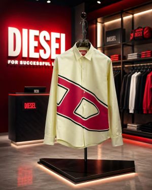 Diese Yellow D Graphic Logo Store Artcile Premium Shirt(1266)
