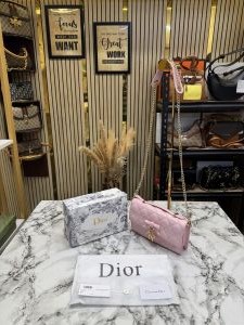Dioxr Lady D-Joy Style Cannage Lambskin Leather Chain Shoulder Bag (pink) (2804)