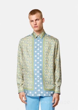 Versace_Boroco imported Primium Full Sleeves Shirt Blue Green