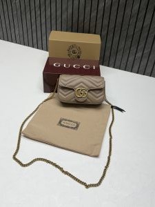 Guccci GG Mini Marmont Beige Highend Quality With DoubleBoxPacking