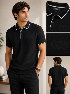 Ted_Beaker Premium Black Polo Tshirt 