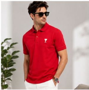 AMI PARIS RED PREMIUM IMPORTED POLO