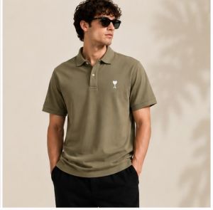 AMI PARIS OLIVE  PREMIUM IMPORTED POLO