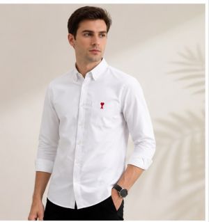 AMI PARIS WHITE PREMIUM LOGO SHIRT