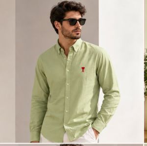 AMI PARIS GREEN PREMIUM LOGO SHIRT
