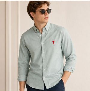 AMI PARIS GREEN PREMIUM LOGO SHIRT