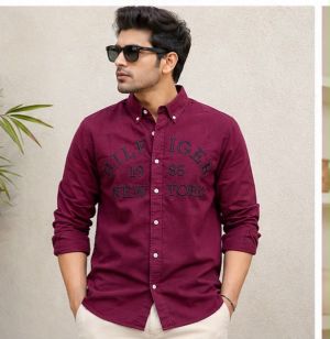 TOMMY HILFIG PREMIUM MAROON IMPORTED SHIRT