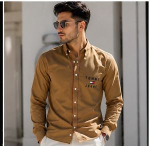 TOMMY HILFIG PREMIUM BROWN IMPORTED SHIRT