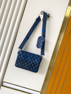 Louuis Vuitton LV M45320 Virgil Abloh Trio Messenger Multi Crossbody Bag With OG Box & Dust Bag Gradient Blue 