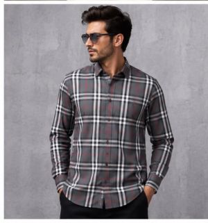 BURRBERY GREY CHECQUES IMPORTED SHIRT