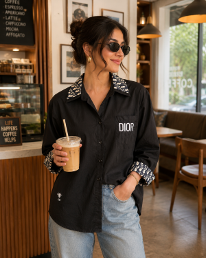   Dio Collor Logo Shirt Black S113-BK
