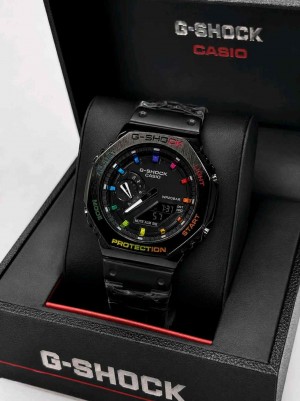 G SHOCK GA 2100 black rainbow