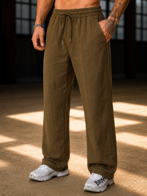 Zar_Linen imported Primium Pants Brown