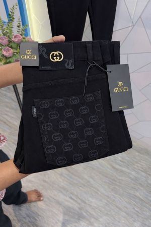 Gucc Premium Quality Imported Black Jeans Straight Fit 