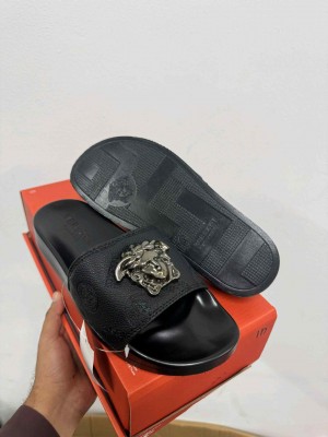 Versace Flip Flop Black Silver 462