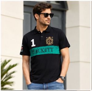 HACKET BLACK  GREEN PREMIUM IMPORTED POLO