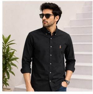 RALPPH LAUREN BLACK PREMIUM CLASSIC SHIRT