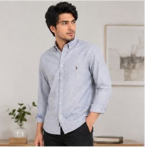 RALPPH LAUREN BLUE PREMIUM CLASSIC SHIRT