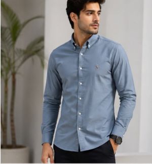 RALPPH LAUREN BLUE PREMIUM CLASSIC SHIRT