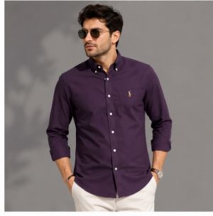 RALPPH LAUREN PURPLE PREMIUM CLASSIC SHIRT
