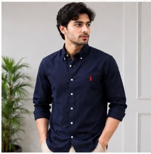 RALPPH LAUREN NAVY BLUE PREMIUM CLASSIC SHIRT