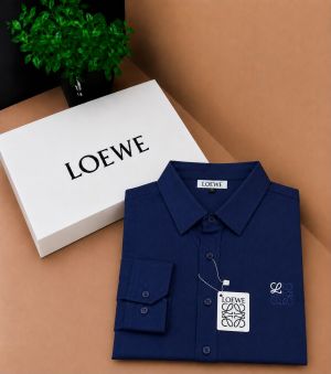 Loewe 100% Imported Pure Linen Fabric Very Premium Full Sleeves Shirt CS410