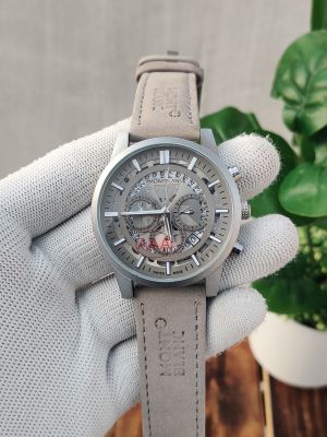 MONT BLANC CHRONO HQ GREY LEATHER BELT AT205