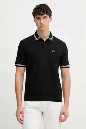 Arman_ Exchange Black Polo Premium Collar Neck T-shirt F3830-B2