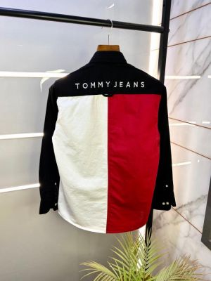 Tomm  Hilfiger Black Embroidery Back Printed Premium Shirts F2535-BL
