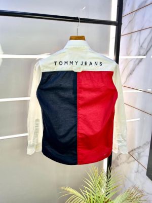Tomm  Hilfiger White Embroidery Back Printed Premium Shirts F2535-WH