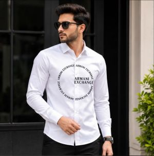 AX ARMAN EXCHANGE PREMIUM FRONT PRINTED SHIRT