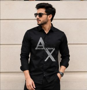 AX ARMAN EXCHANGE PREMIUM FRONT PRINTED SHIRT