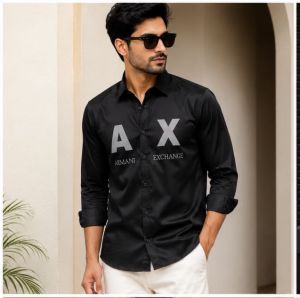 AX ARMAN EXCHANGE BLACK PREMIUM  SHIRT