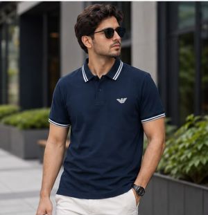 Ax arman exchange premium black polo 