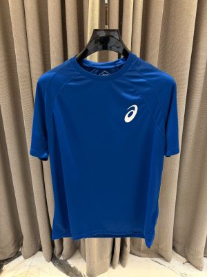 Asix Chest Logo Round Neck T-shirt Blue