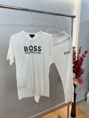 Boss x Porsch White Premium Tracksuit with Soft Cotton Fabric nd Emboss Logo 4381