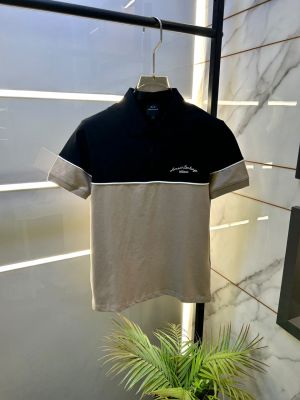 Arman_ Exchange Black Polo Premium Collar Neck T-shirt F3830-B1