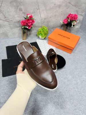 LOUIIS VUITTON ESTATE OPEN BACK LOAFER WITH BRAND PACKAGING BROWN 