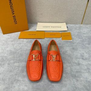 Lv Moccasin Luxury Loafer orange Monogram 