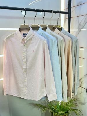 Ralp Lauren Linen Camel Embroidery Logo Super Premium Shirt F3946-CA